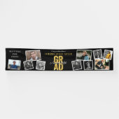 2025 Gold GRAD 10 Foto Moderne Graduation Party Banner (Horizontal)