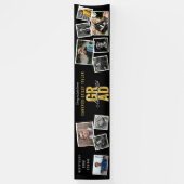 2025 Gold GRAD 10 Foto Moderne Graduation Party Banner (Vertikal)