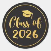 2025 Gold-Script-Abschluss-Bevorzugung Runder Aufkleber (Vorderseite)