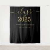 2025-Gold-Script-Abschluss-Hintergrundprop Wandteppich (Vorderseite)
