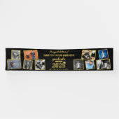 2025 Gold Sketch 10 Foto Collage Graduation Party Banner (Horizontal)