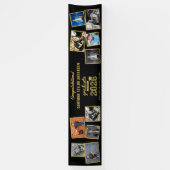 2025 Gold Sketch 10 Foto Collage Graduation Party Banner (Vertikal)