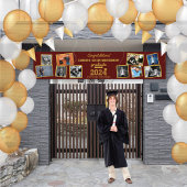 2025 Gold Sketch 10 Foto Collage Graduation Party Banner