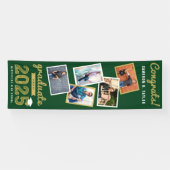 2025 Gold Sketch 5 Foto Collage Graduation Party Banner (Horizontal)