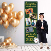 2025 Gold Sketch 5 Foto Collage Graduation Party Banner