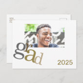 2025 Grad Foto Announcement Card Postkarte (Vorne/Hinten)