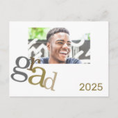 2025 Grad Foto Announcement Card Postkarte (Vorderseite)