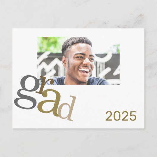2025 Grad Foto Announcement Card Postkarte (Vorderseite)