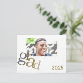 2025 Grad Foto Announcement Card Postkarte (Stehend Vorderseite)