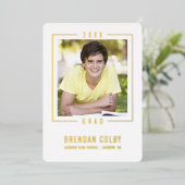 2025 GRAD Foto Moderner Rahmen Königsblau Folieneinladung (Stehend vorne)