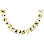 2025 Grad Party Moderner Gold Abschluss Wimpelkette (Alle)