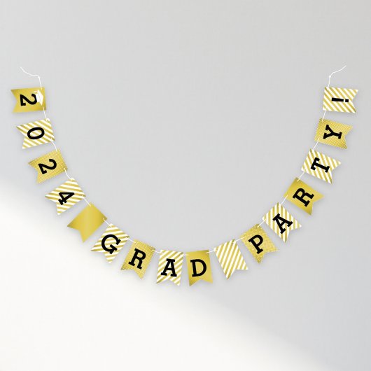 2025 Grad Party Moderner Gold Abschluss Wimpelkette