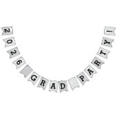 2025 Grad Party Moderner Silberner Abschluss Wimpelkette (Alle)