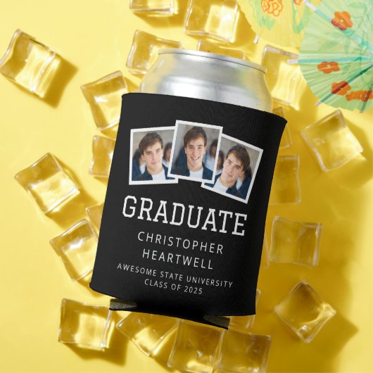 2025 Graduate 3-Foto Black and White Sporty Dosenkühler (In Situ Sommer)