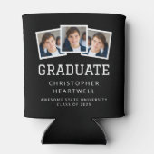 2025 Graduate 3-Foto Black and White Sporty Dosenkühler (Rückseite)