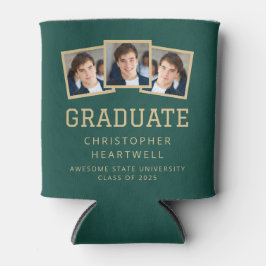 2025 Graduate 3-Foto Green Gold Sporty Dosenkühler