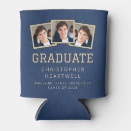 2025 Graduate 3-Foto Navy Blue Gold Sporty Dosenkühler