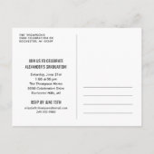 2025 Graduate Black Gray Graduation Party Foto Einladungspostkarte (Rückseite)