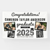 2025 Graduate Bold Sketch 4 Foto Graduation Party Banner (Horizontal)