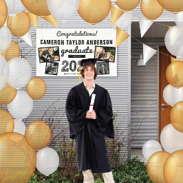 2025 Graduate Bold Sketch 4 Foto Graduation Party Banner