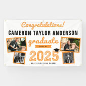 2025 Graduate Bold Sketch 4 Foto Graduation Party Banner (Horizontal)