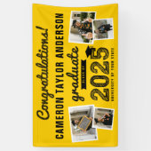 2025 Graduate Bold Sketch 4 Foto Graduation Party Banner (Vertikal)