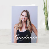 2025 Graduate Foto Weiße Geblüht Skripte geklappt Ankündigung (Vorderseite)