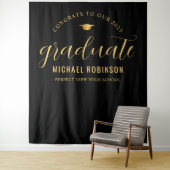 2025 Graduate Gold Black Graduation Party Wandteppich (Beispiel)