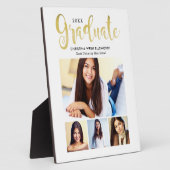 2025 Graduate Gold Script 4 Foto Collage Fotoplatte (Seite)