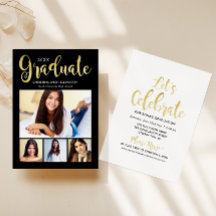 2025 Graduate Gold Script Foto Collage Party