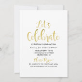 2025 Graduate Gold Script Foto Collage Party Einladung (Rückseite)