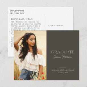 2025 Graduate Modern Script Name Foto Abschluss Postkarte