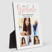2025 Graduate Rose Gold Script 4 FotoCollage Fotoplatte (Seite)