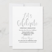 2025 Graduate Silver Script Foto Collage Party Einladung (Rückseite)