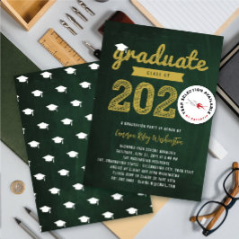 2025 Graduate Sketch Retro Chalkboard Grad Party Einladung