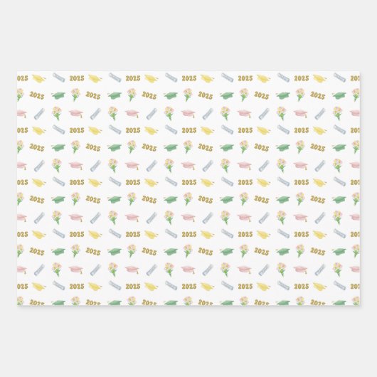 2025 Graduation Cap and Balloons Pastel Geschenkpapier Set (Vorderseite 3)