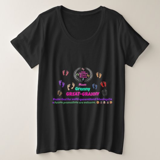 2025 Great-Granny Commemorative Große Größe T-Shirt (Design vorne)