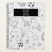 2025 Grundschule Personalisiert Weiß und Schwarz Planer (Vorderseite)