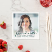 2025 Grüne Script-Foto-Graduation Party Serviette (Beispiel)