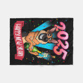 2025 Happy New Year German Shepherd Edition Fleecedecke (Vorderseite (Horizontal))