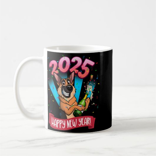 2025 Happy New Year German Shepherd Edition Kaffeetasse