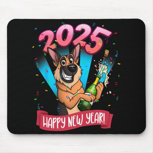 2025 Happy New Year German Shepherd Edition Mousepad (Vorne)