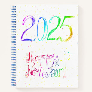 2025 Happy new Year Handling Spiral Notebook Notizblock