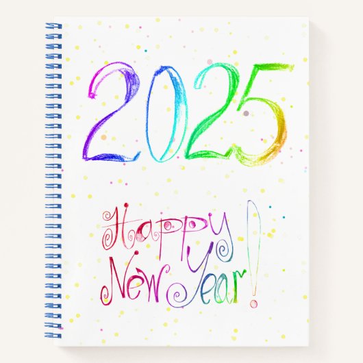 2025 Happy new Year Handling Spiral Notebook Notizblock (Vorderseite)