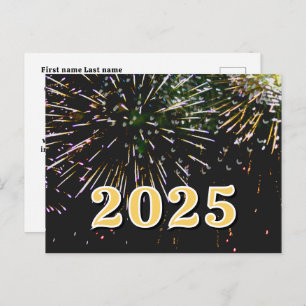 2025, Happy new year!holiday Firework Merry Christ Postkarte