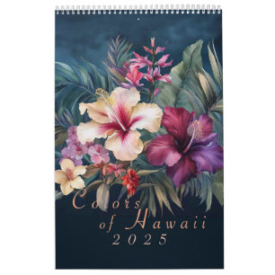 2025 Hawaiian Watercolor-Blume-Kalender Kalender