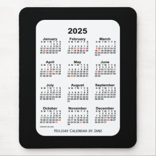 2025 Holiday Two Tone Black Calendar von Janz Mousepad
