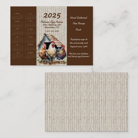 2025 Hühnereier-Bauer Visitenkarte (Vorne/Hinten)