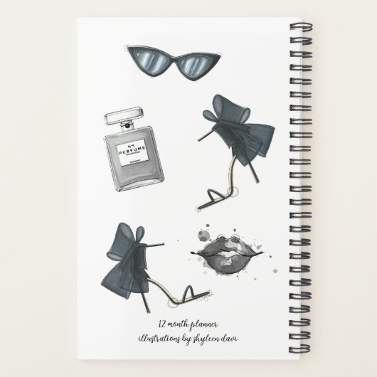 2025 Illustrierter Mode-Kalender 12 Monate Planer (Rückseite)