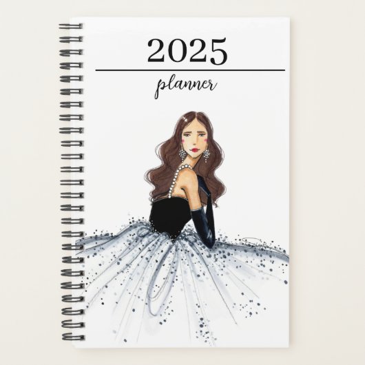 2025 Illustrierter Mode-Kalender 12 Monate Planer (Vorderseite)